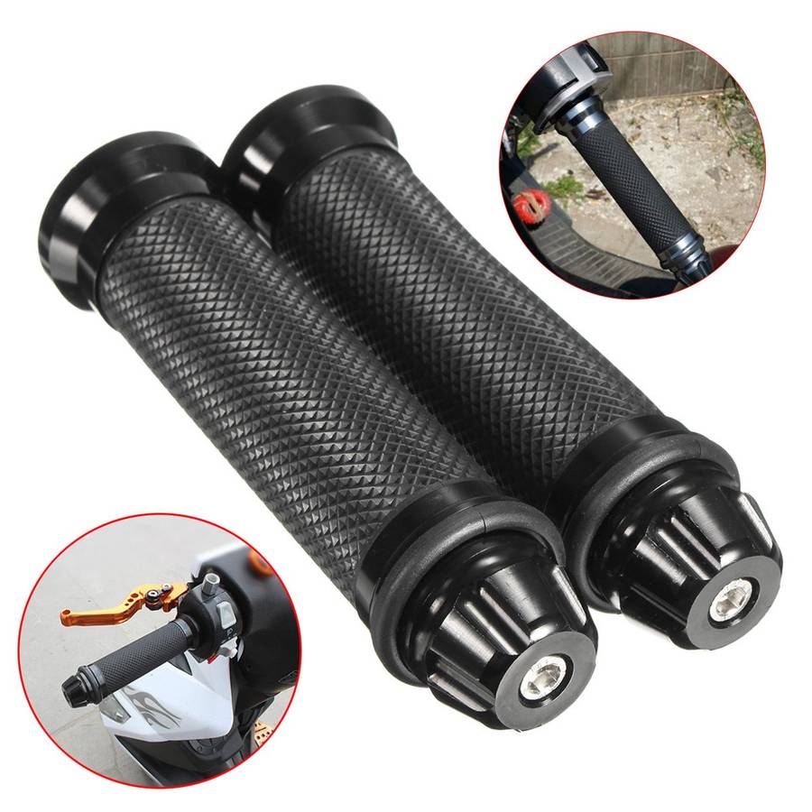 7/8inch Hand Grips with Handlebar End Aluminum Silicone Motorcycle
