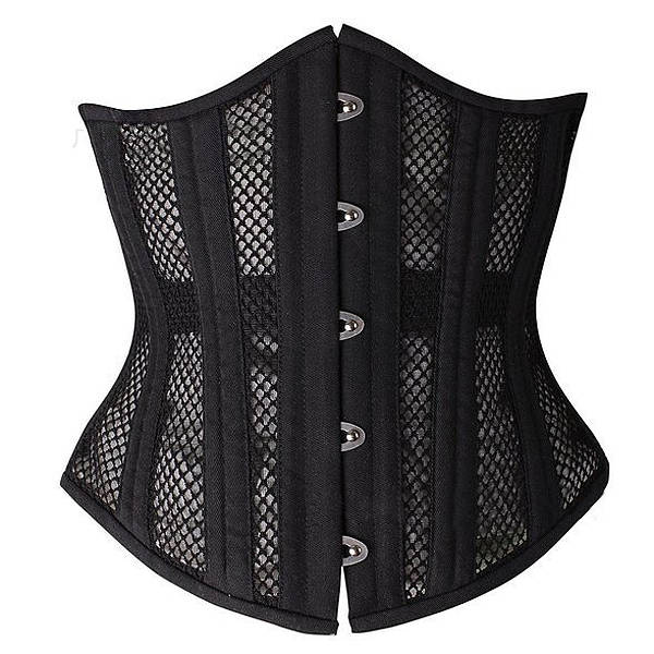 Mesh Hollow Out Double Steel Boned Waist Training Heavy Duty Underbust Corset B