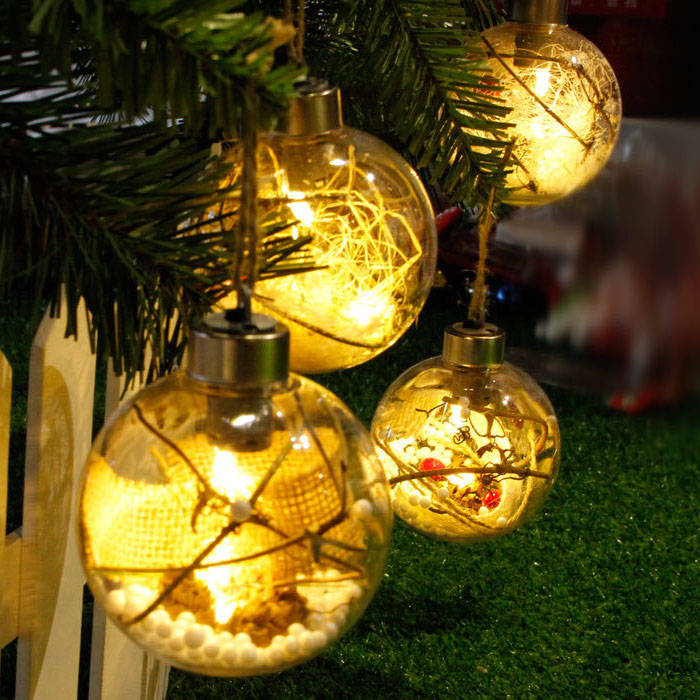 Christmas LED Lights Christmas Tree Bulb Ball Light Hang Ornament Home Festival