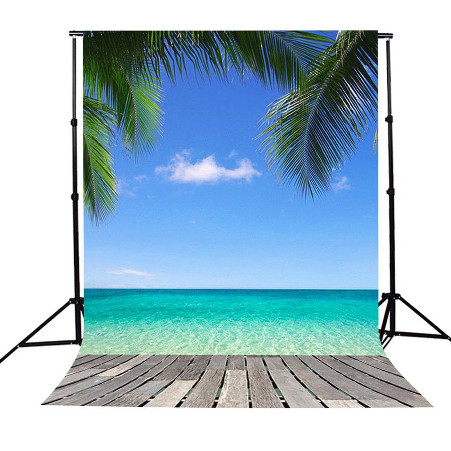 5x7Ft Hawaii Seaside Beach Sky Tree Scenery Photography Background Backdrop Stu