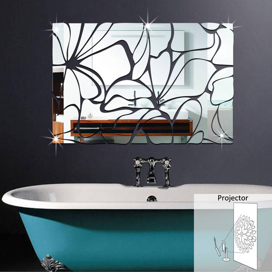 Honana Acrylic Mirrored DIY Decorative Wall Stickers 3D Mural Bathroom Mirror S
