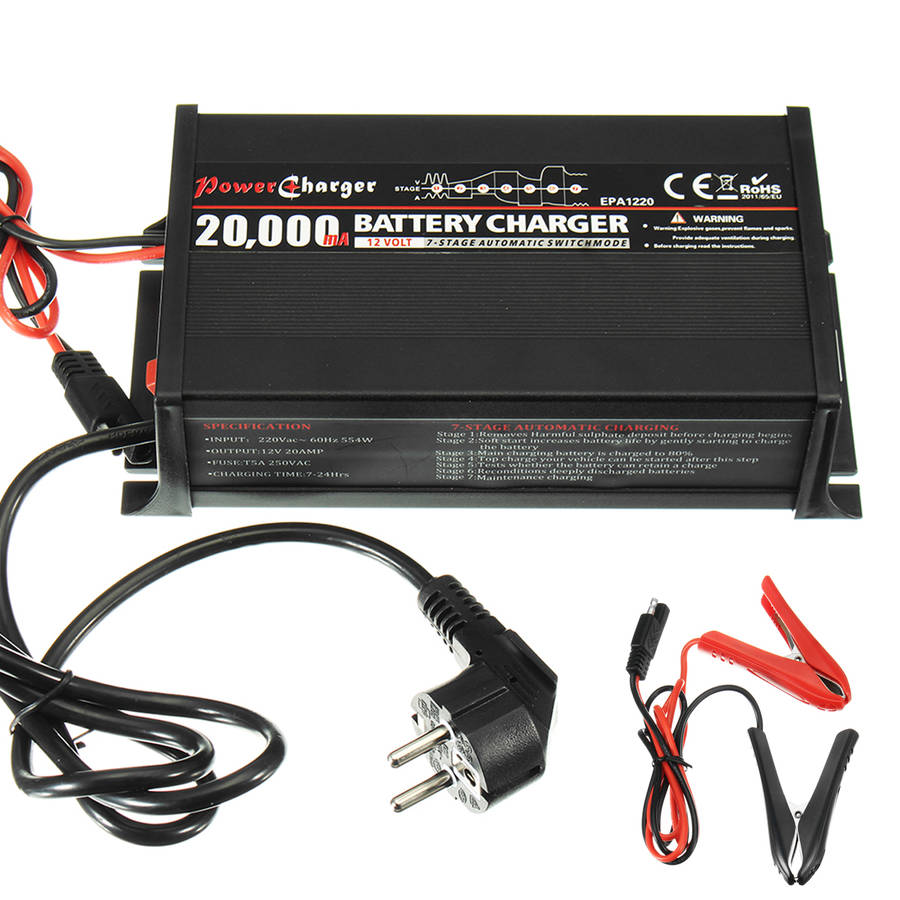 12V 20A Battery Charger For Lead-acid Battery Fully Automatic 7 Stage Charger