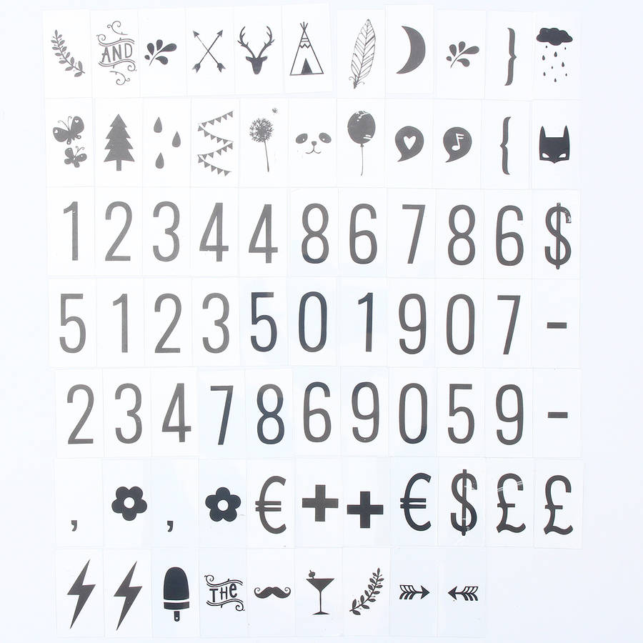 75Pack Black Letters Sign A4 Cinematic Cinema Light Up Box LED Message Board De