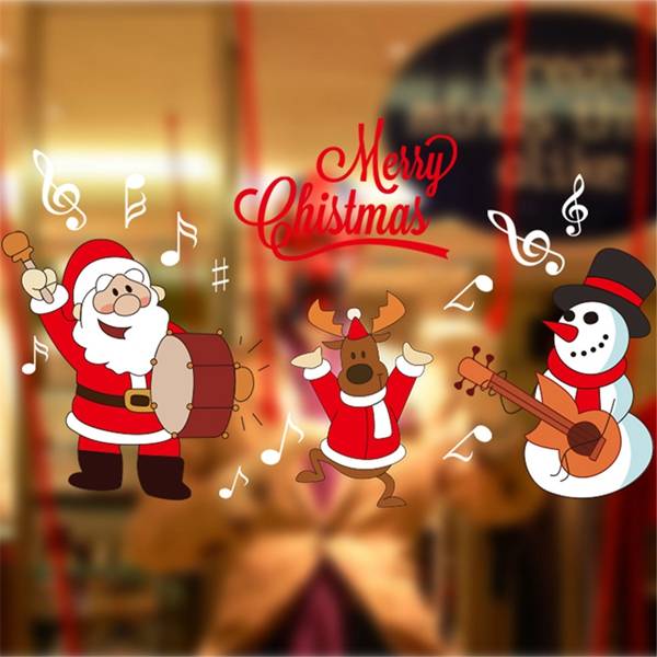 DIY Christmas Wall Stickers Home Decor Christmas Santa Claus Window Glass Decor