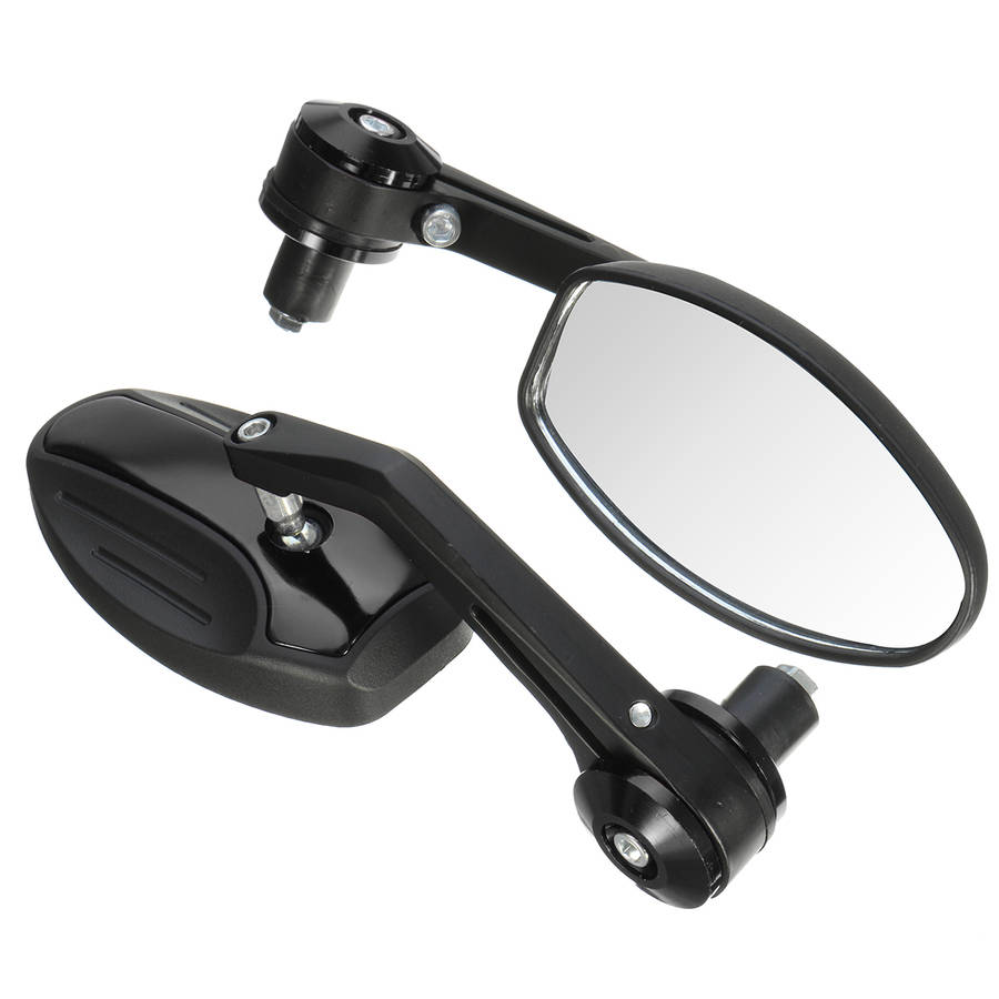 Pair 7/8inch 22mm Handlebar End Rear View Side Mirrors Motorcycle Aluminum Univ