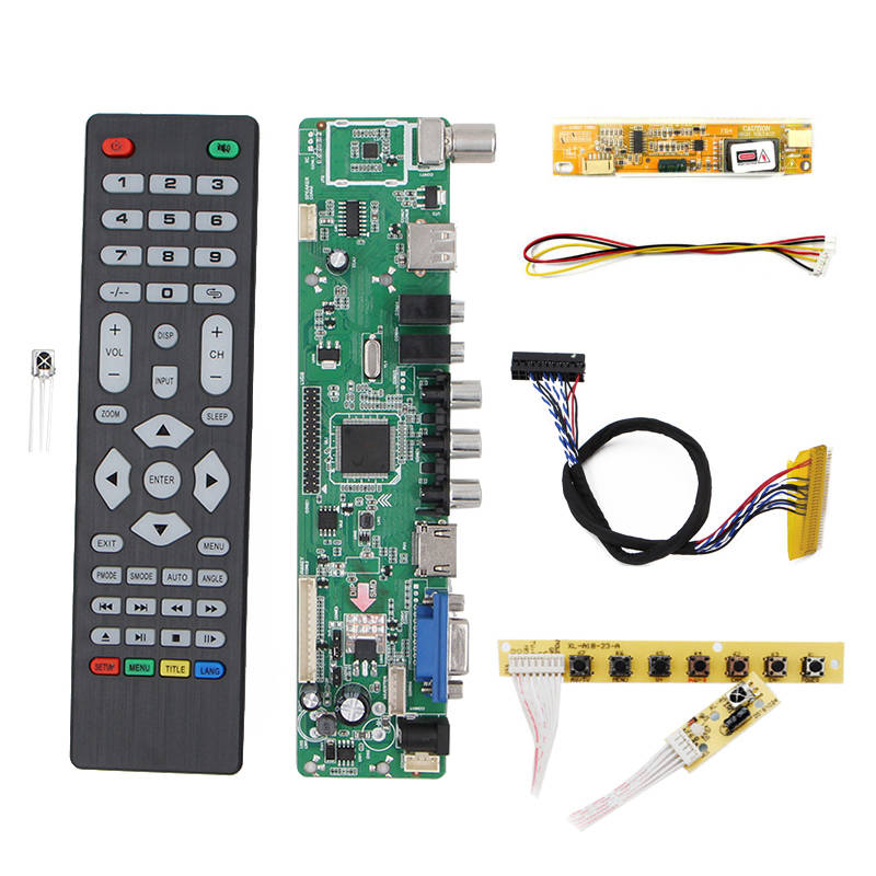 V56 Universal LCD TV Controller Driver Board PC/VGA/HDMI/USB Interface+7 Key Bo