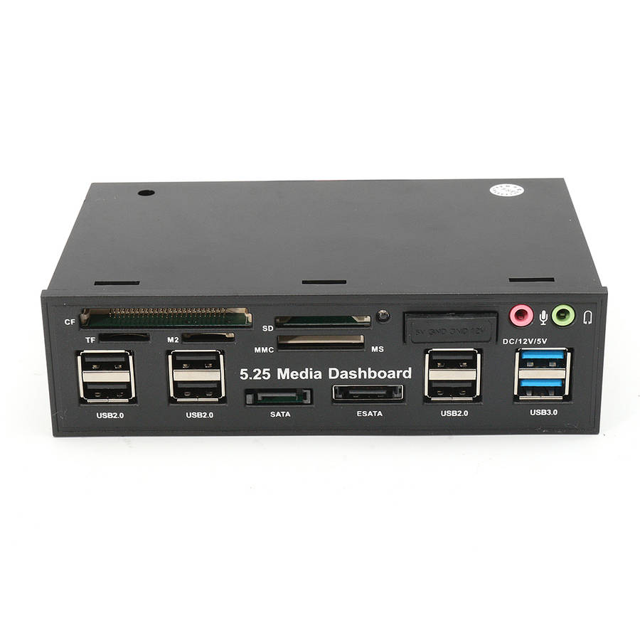 5.25 Inch USB3.0 Multifunctional SD TF Card Reader SATA USB Hub Audio Front Pan