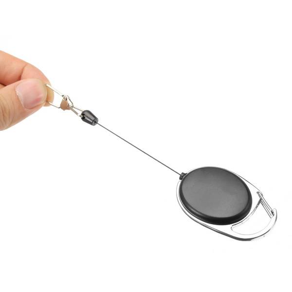 60cm Telescopic Pull Metal Keychain Keyring Anti-theft Buckle Key Chain Ring Ou