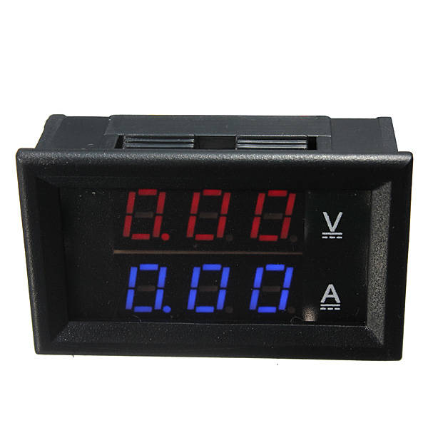 Dual Red Blue LED Digital Voltmeter Ammeter Panel Volt Gauge Meter
