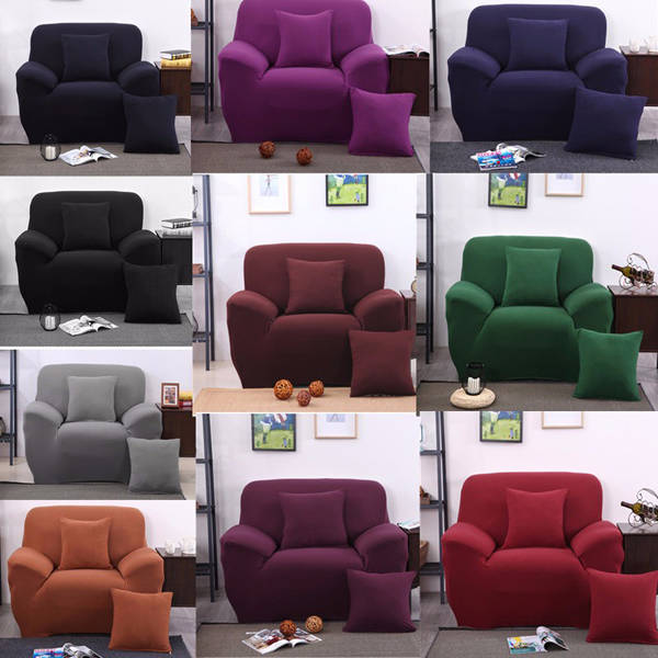One Seater Solid Colors Textile Spandex Strench Elastic Sofa Couch Cover Furnit