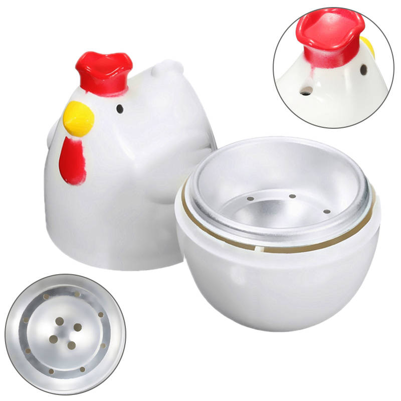 Home Chicken Shaped Microwave 1 Egg Boiler Steamer Cooker Kitchen Cooking Gadge