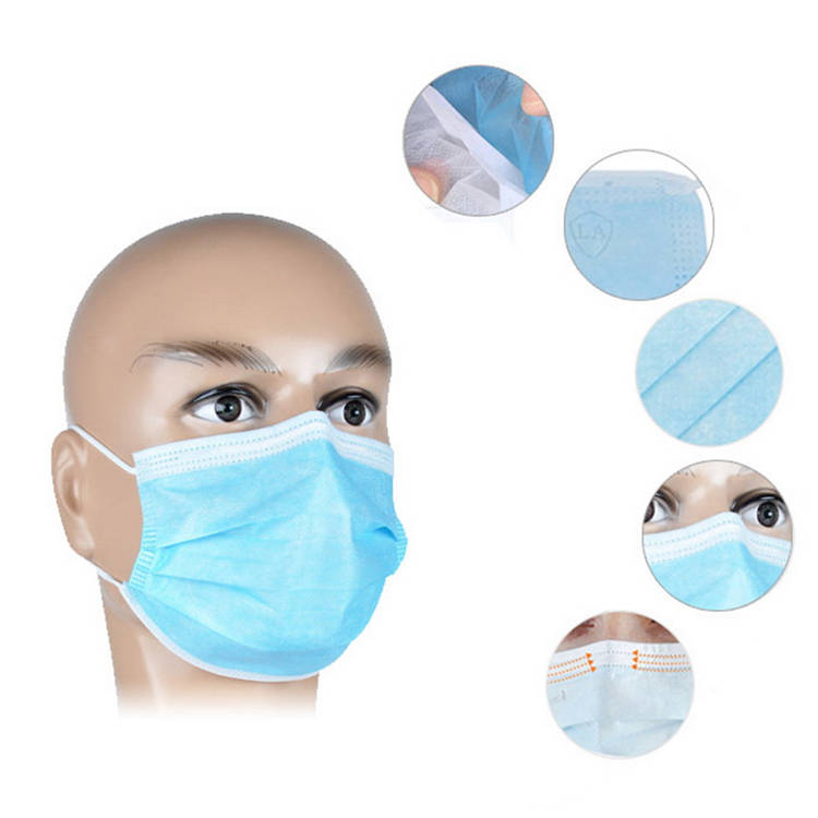 50Pcs Three Layers Masks Elastic Ear Loop Disposable Medical Dustproof Surgical
