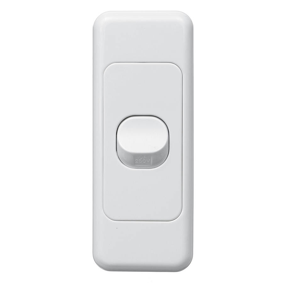 250V 10A 1 Gang Architrave Light Switch Rocker Switch Wafer Series Double Poles