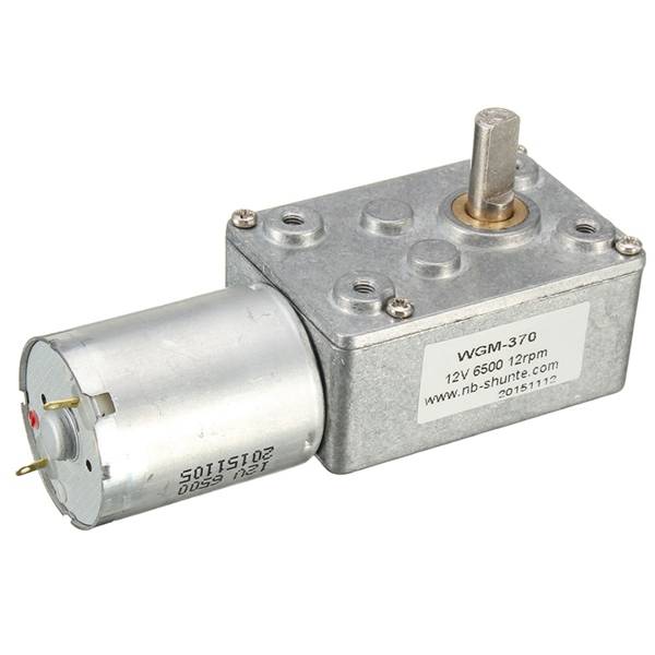 12V 12RPM Worm Turbo Gear Motor Right Angle Gear DC Motor Metal Gear Box For Sm