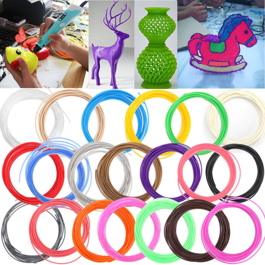 20 Colors * 5M/Roll  1.75mm PLA Filament For 3D Printer Printing Pen RepRap Mar