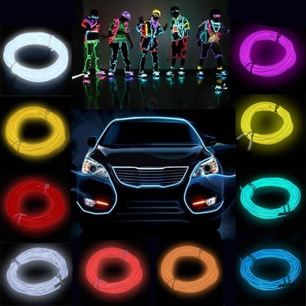 2M Flash Flexible Neon Light Glow El Strip Tube Wire Rope