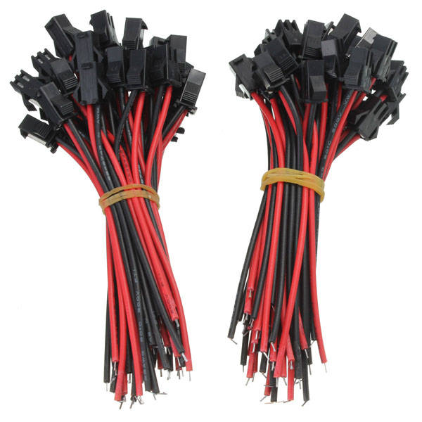 60pcs JST Waterproof Connector Wire LED Light Strips 2Pin Connector Cable Lamp