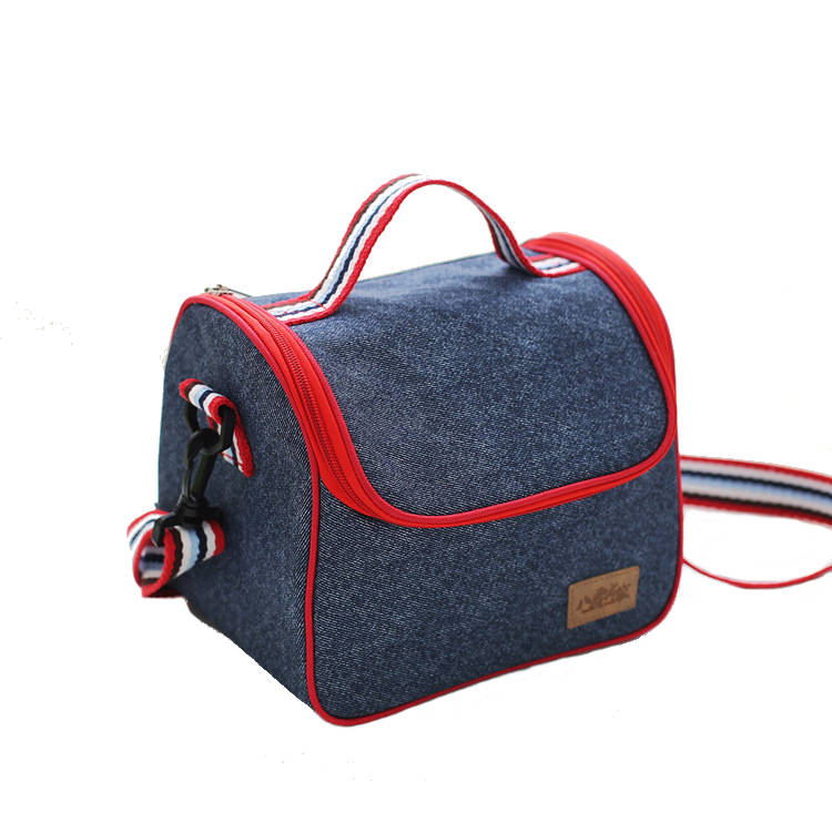 IPRee Portable Denim Lunch Bag Picnic Bento Box Insulated Pack Drink Food Therm