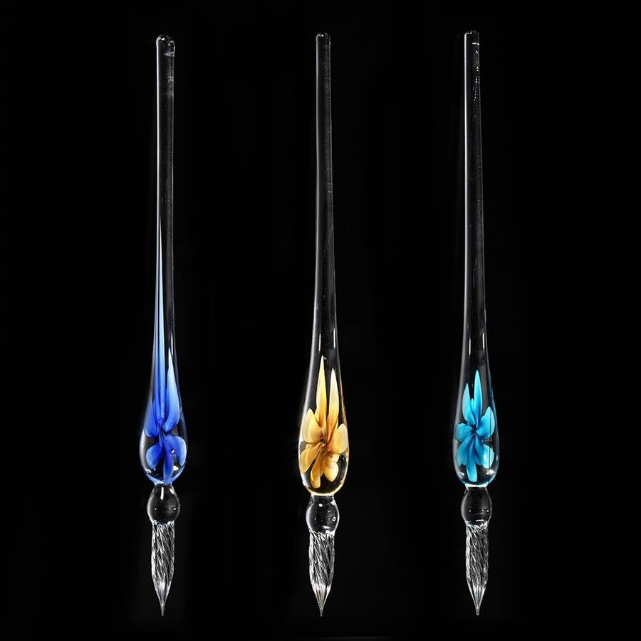 Vintage Glass Dip Ink Pen Fountain Pen Signature Pen With Ink & Gift Box Office