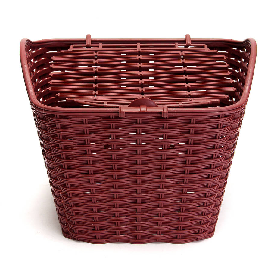 Scooter Bike Plastic Weaving Basket Removable Shopping Storage Holder
