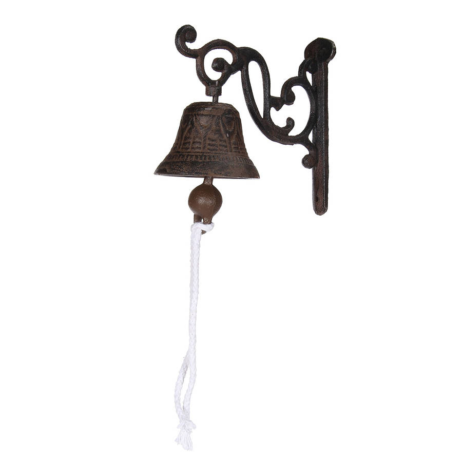 Brown Metal Cast Iron Door Bell Wall Mounted Decoration Vintage Style