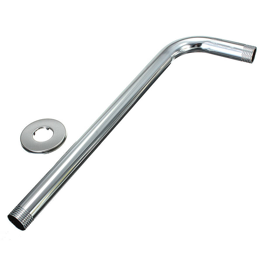 400mm Chrome Shower Accessories Bathroom Curved Rod Connecting Pipe Shower Arm