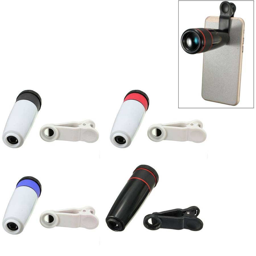 12X Zoom Clip-on Phone Telescope Telephoto Camera Lens for iPhone Samsung HTC S