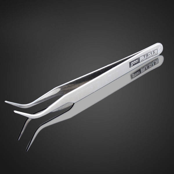 GOOI TS - 15 1mm 45 Curved Tweezers High Precision Rhinestone Tweezers