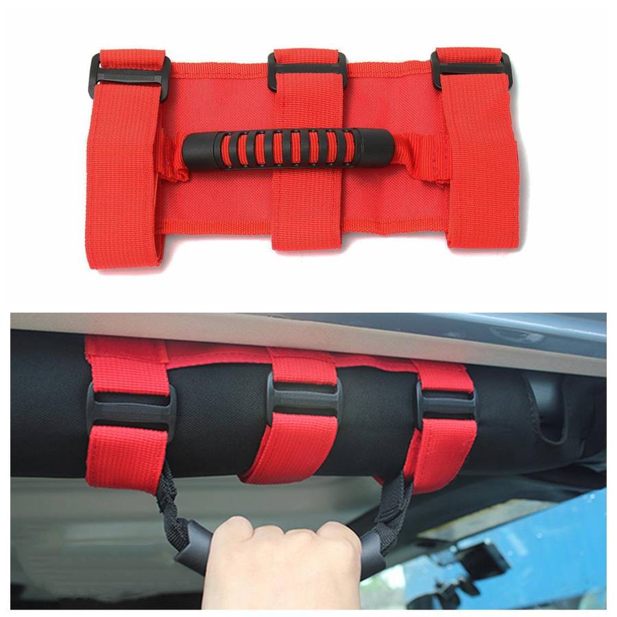 Sport Roll Bar Grab Handles Red for Jeep Wrangler YJ TJ JK
