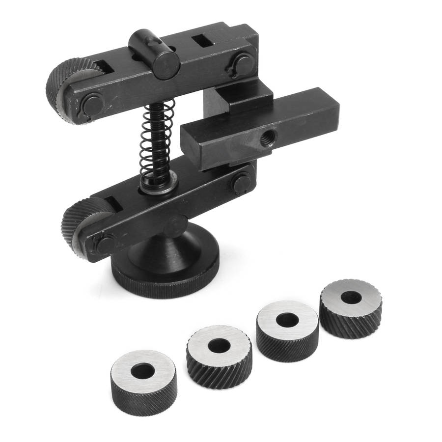 Knurling Knurler Tool Holder Linear Knurl Tool Lathe Adjustable Shank with 6pcs