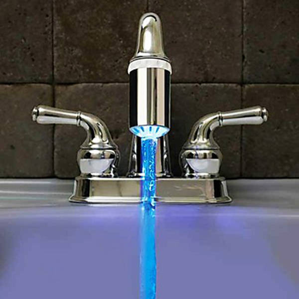 No Battery Water Faucet Glow LED Temperature Sensor Tap