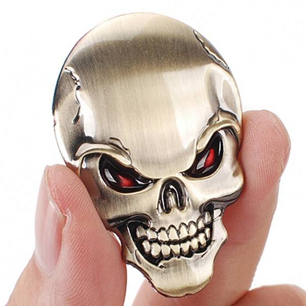 Demon Skulls Metal 3D Car Sticker Skull Bone Emblem Badge Decals Sticker