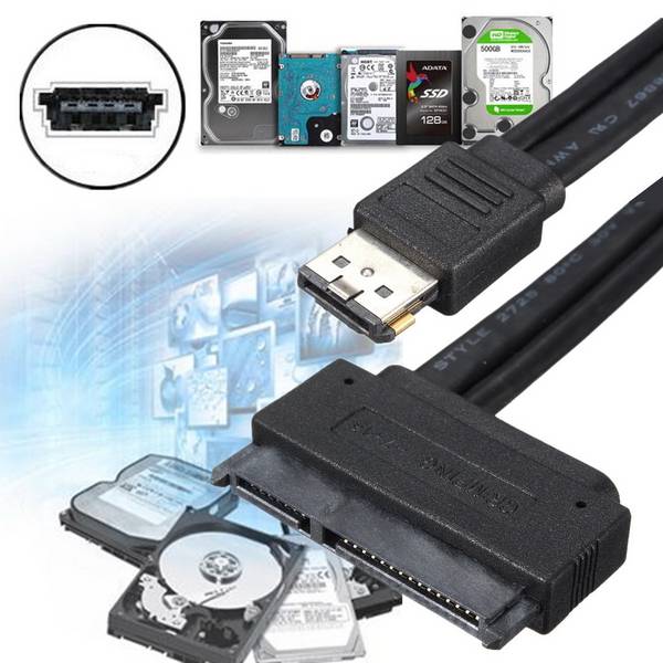 12V 5V Combo Power eSATA USB 2.0 To 22Pin SATA Hard Disk HDD Drive Adapter Cable