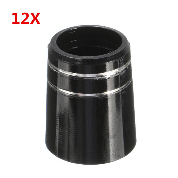 12Pcs Black Plastic Golf Tip Ferrules Rings Adapters For .375 and .350 Iron Sha