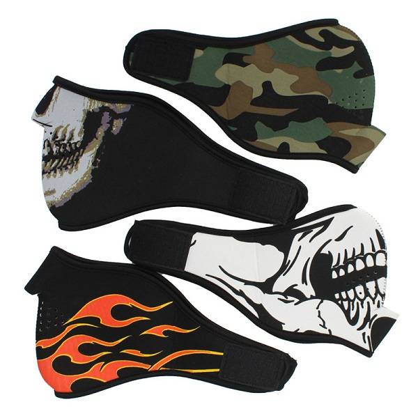 Neoprene Half Face Reversible Biker Skateboard Motor Skull Mask Ghost CS Huntin