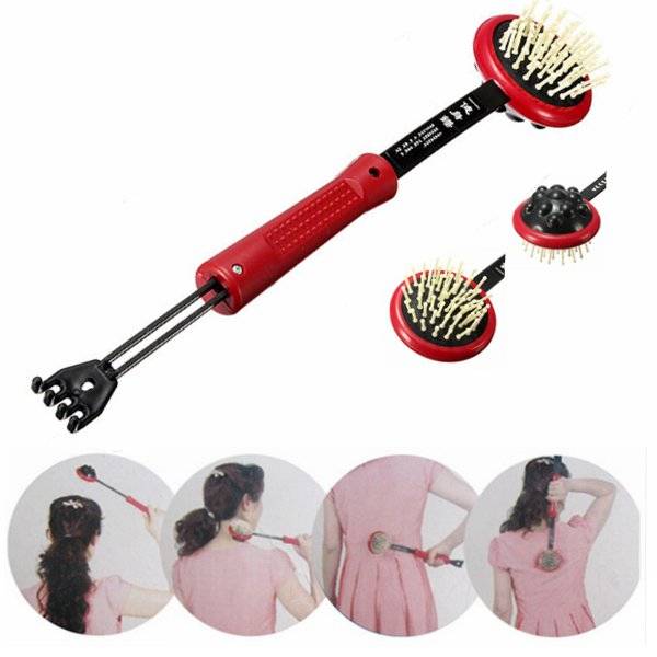 Dual Use Body Head Massage Tools Telescopic Extendable Back Scratcher Massager