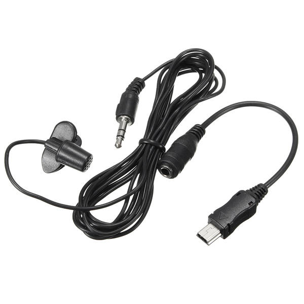 3.5mm External Microphone Mic Clip Lapel Tie With Mini USB Cable Adapter for Go