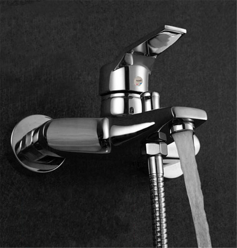 Modern Bathroom Tap Tub Shower Faucet Wall Mount Shower Head Bath Faucet Valve Mixer