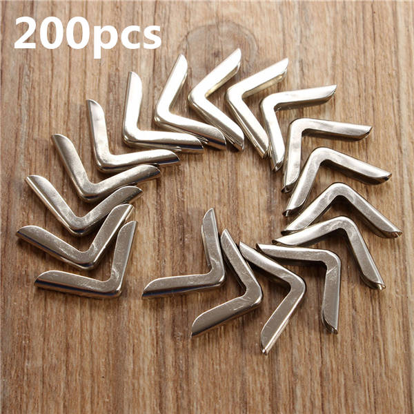 200pcs Silver Book Scrapbooking Album Menu Folder Corner Protectors