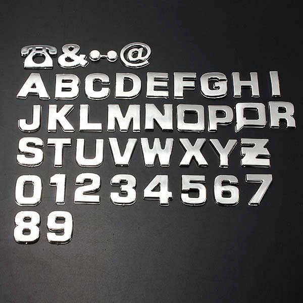 3D Self-adhesive Chrome Number Letter Symbol Sign Car Sticker