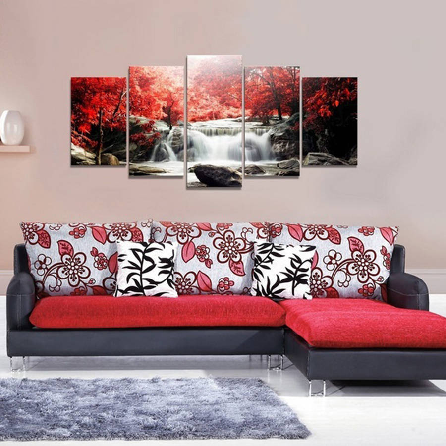 5 Cascade Mangrove waterfall Abstract Canvas Wall Painting Picture Home Decorat