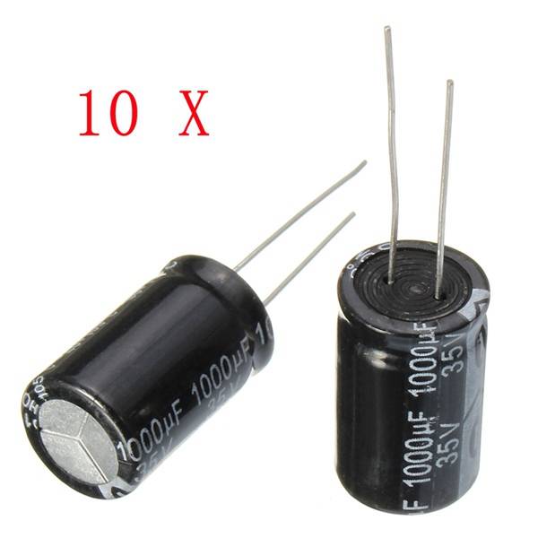 Geekcreit 10pcs 35V 1000uF Electrolytic Capacitor Low ESR 13 x 20mm