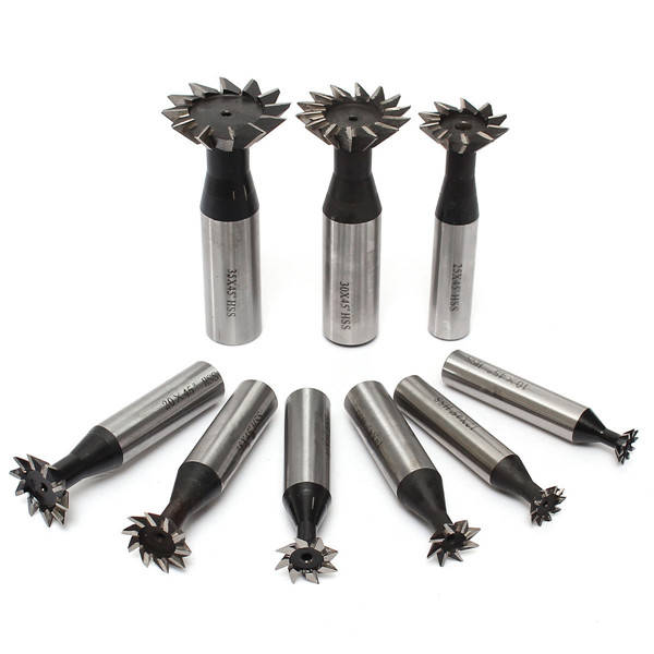 45 Degree 10-35mm HSS Dovetail Cutter Straight Shank End Mill Cutter Machinery