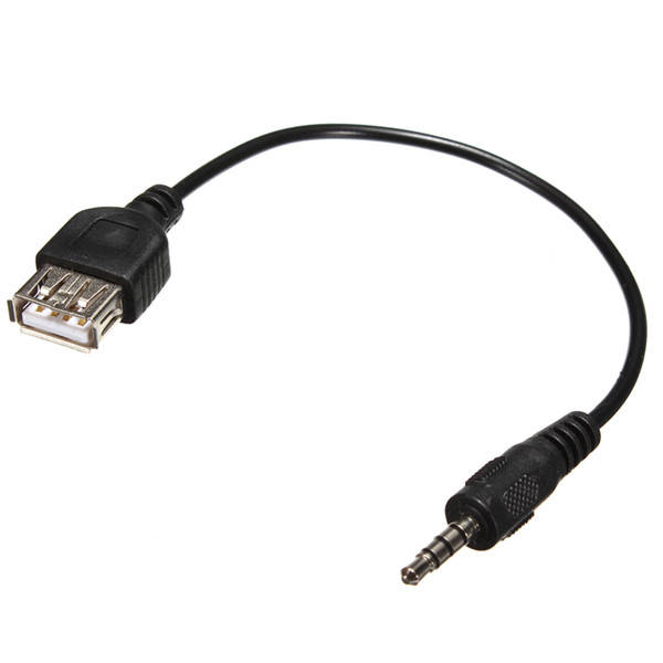 3.5mm Male AUX Audio Plug Jack to USB 2.0 Female Car MP3