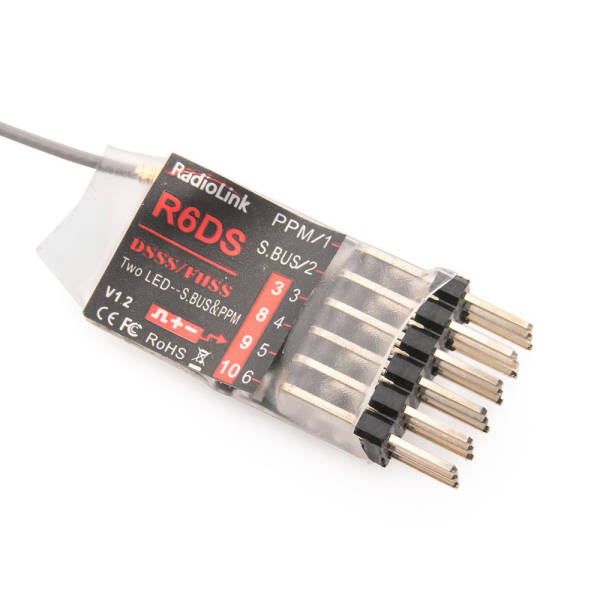 Radiolink R6DS 2.4G 6CH PPM PWM SBUS Output Receiver Compatible AT9 AT10 Transm