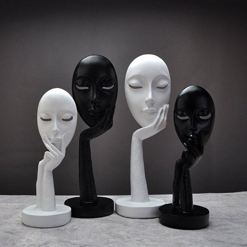 Nordic Style Simple Creative Household Decorations Resin Portrait Mask Crafts T