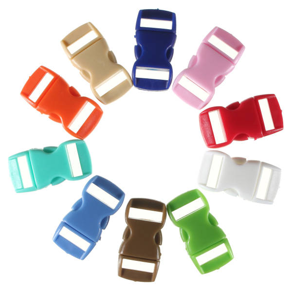 10pcs 0.39in (10mm) Colorful Contoured Side Release Buckles Hook For Paracord B
