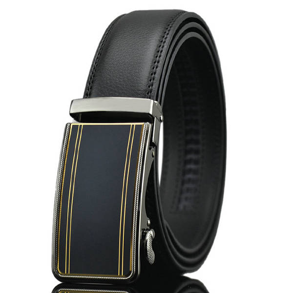 Mens Fashion Genuine Leather Belts Business Metal Automatic Buckle Strap Jeans