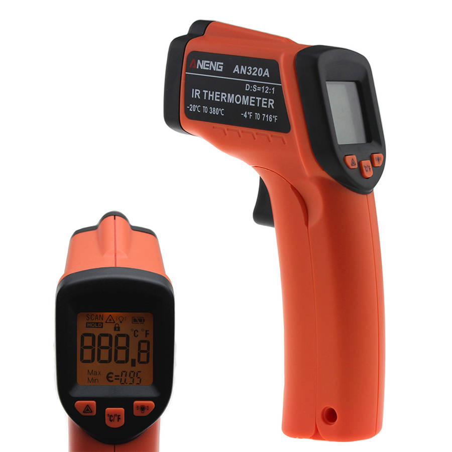 ANENG AN320A Laser LCD Digital IR Infrared Thermometer Temperature Meter Gun Po
