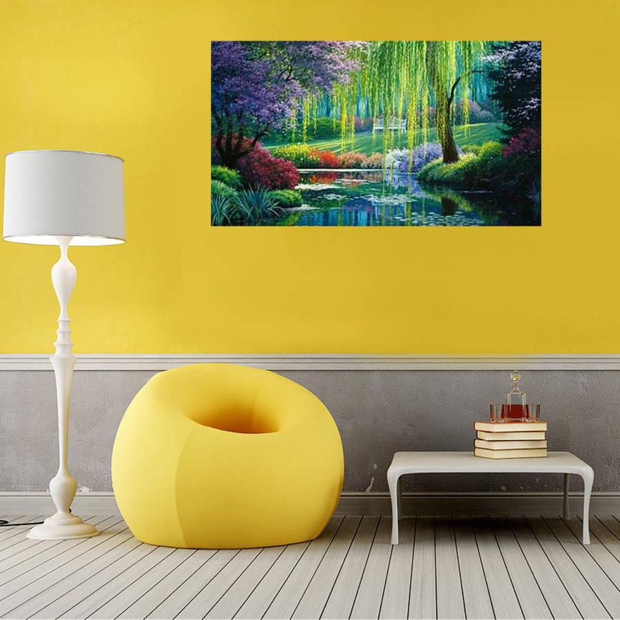 30x40cm Peaceful Garden Willow 5D Diamond Painting Embroidery Craft Cross Stitc